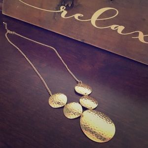 Longer gold statement necklace